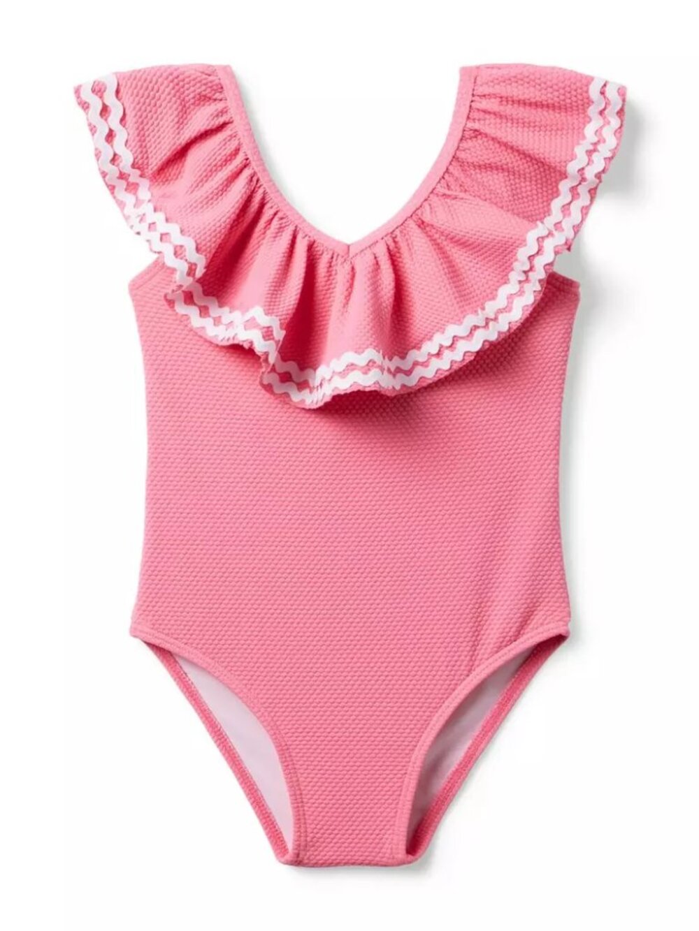 Janie and Jack Recycled Textured Ruffle Swimsuit Size: 4